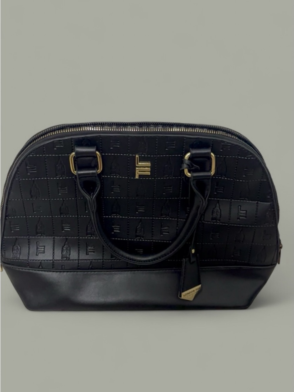 Black Leather Handbag - London Fog